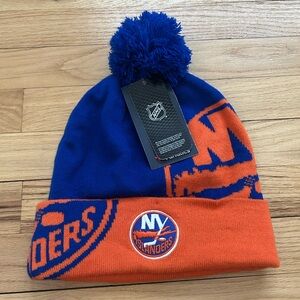 Fanatics Blue and Orange New York Islanders Unisex Pom-Pom Beanie